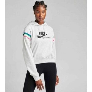 Nike Gray Hoodie with Colorful Stripes